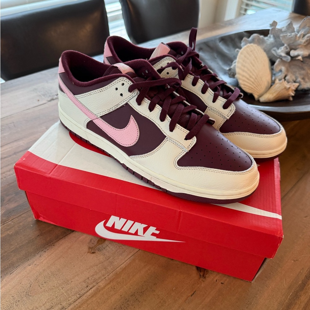 Nike Dunk Low Night Maroon and Medium Soft Pink Size 14 Brand New